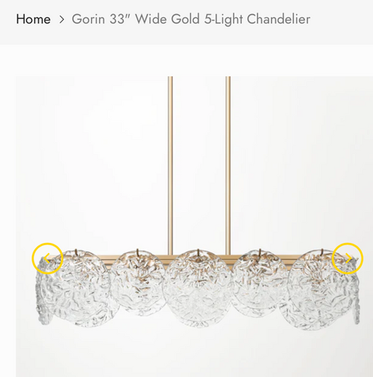 Gorin 5-Light Chandelier-33"w - Gold